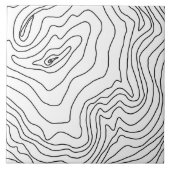 Minimale zwart-witlijnkunst Modern design Tegeltje (Voorkant)