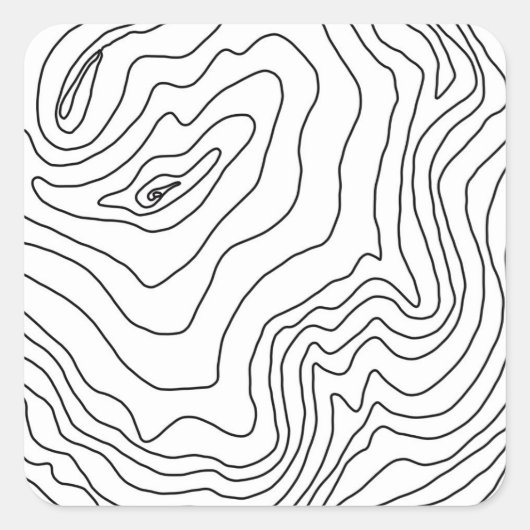 Minimale zwart-witlijnkunst Modern design Vierkante Sticker (Voorkant)