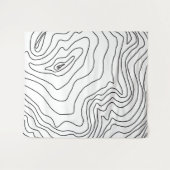 Minimale zwart-witlijnkunst Modern design Wandkleed (Voorkant (horizontaal))