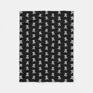 Minimale zwart-witte doggy schedel en kruisbeender fleece deken
