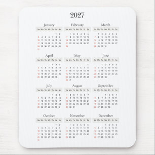 Minimale Zwarte 2027 Agenda Elke achtergrondkleu Muismat