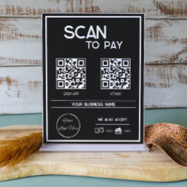 Minimale zwarte 2 QR-codes zakelijke scan om te be Poster