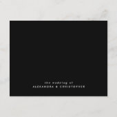 Minimale zwarte aangepaste kalligrafie-weddenschap informatiekaartje (Achterkant)