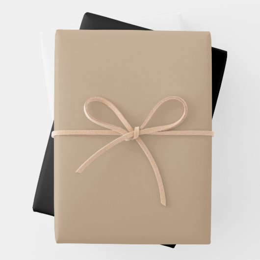 Minimale zwarte bruine Kraft witte vaste kleur Inpakpapier Vel (In situ)