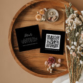 Minimale zwarte coördinaat QR-code details Informatiekaartje