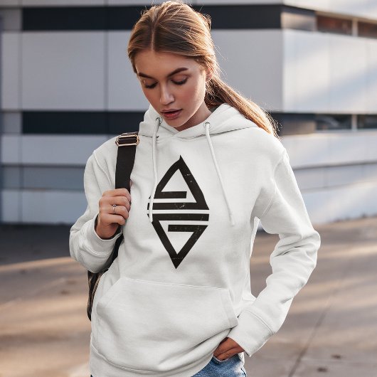 Minimale zwarte driehoek hoodie