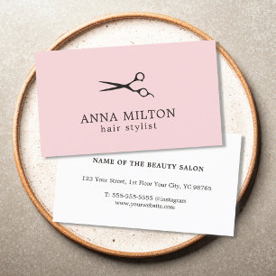 Minimale zwarte Elegant Roos-schaar Hair Stylist Visitekaartje