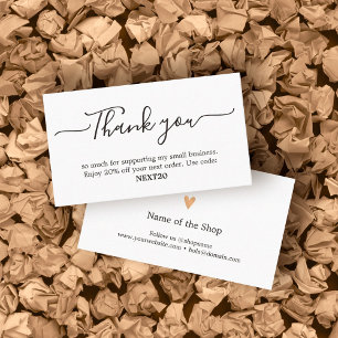Minimale zwarte Elegant witte winkelcoupon - Dank Kortingskaartje