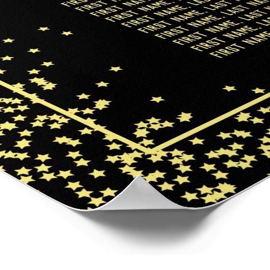 Minimale zwarte en gouden wedijverkaart poster (Hoek)