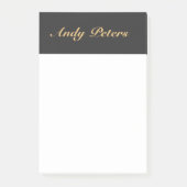 Minimale zwarte en goudkalligrafie post-it® notes (Voorkant)