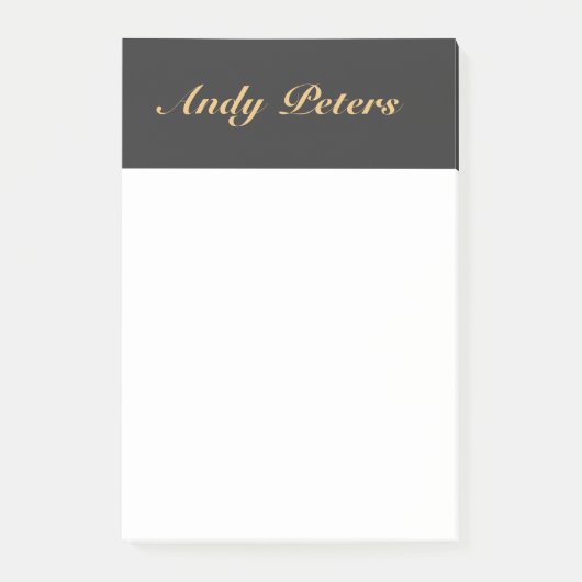 Minimale zwarte en goudkalligrafie post-it® notes (Voorkant)