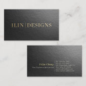 Minimale zwarte en goudrelige tekst voor moderne o visitekaartje (Voorkant / Achterkant)
