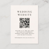 Minimale zwarte en ivoren QR-code bruiloft invoege Informatiekaartje (Voorkant)