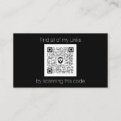 Minimale zwarte en witte aangepaste QR-code MV Visitekaartje (Achterkant)