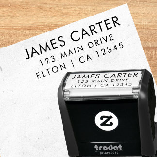 Minimale zwarte en witte adresstempel  zelfinktende stempel