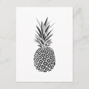 Minimale zwarte en witte anananas briefkaart