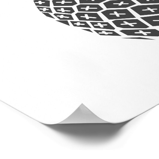 Minimale zwarte en witte anananas poster (Hoek)