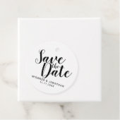 Minimale zwarte en witte bruiloft sparen de Datum Bedankjes Labels (In situ)