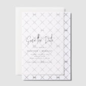 Minimale zwarte en witte bruiloft sparen de Datum Vellum Uitnodigingen (Offset (Uitnodiging))