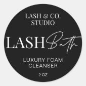 Minimale zwarte en witte eenvoudige wisser ronde sticker (Voorkant)