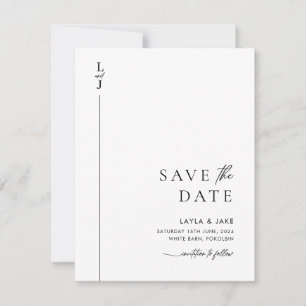 Minimale zwarte en witte foto sparen de Datum Save The Date
