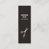 Minimale zwarte en witte haarschok mini visitekaartje (Voorkant)