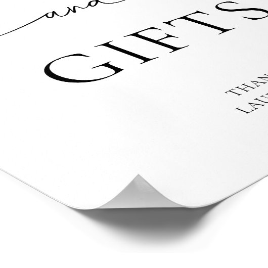 Minimale zwarte en witte Kaarten en cadeaus Poster (Hoek)