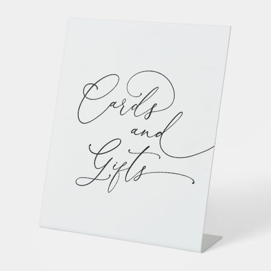 Minimale zwarte en witte Kaarten en cadeaus Reclamebord Met Voetstuk (Voorkant)