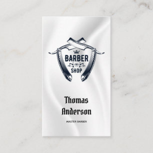 Minimale zwarte en witte Logo Barbershop Modern Visitekaartje