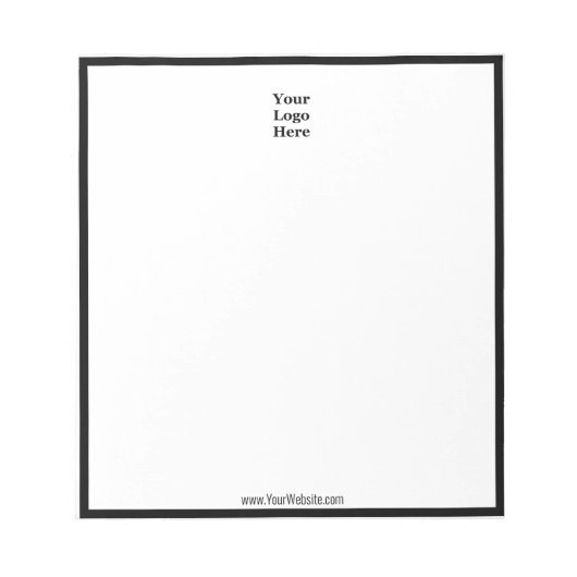 Minimale zwarte en witte Logo hier Notitieblok (Voorkant)