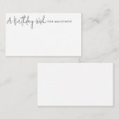 Minimale zwarte en witte marathday Wish Jar Kaart (Voorkant / Achterkant)