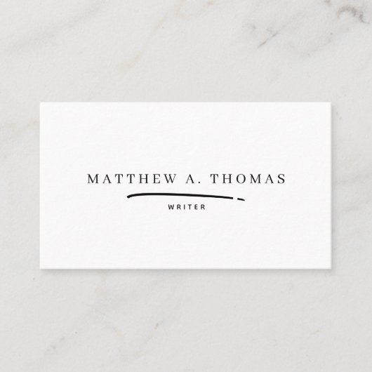 Minimale zwarte en witte Professional Visitekaartje (Voorkant)