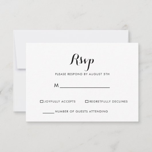 Minimale zwarte en witte RSVP (Voorkant)