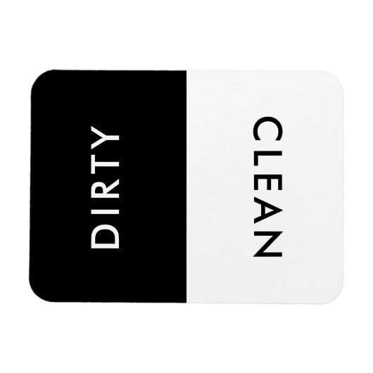 Minimale zwarte en witte, schone wasmachine magneet (Horizontaal)