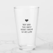 Minimale zwarte en witte Valentijnse printer Glas (Voorkant)