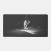 Minimale zwarte en witte waterval bureaumat (Voorkant)