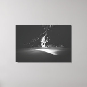 Minimale zwarte en witte waterval canvas afdruk