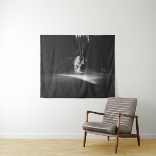 Minimale zwarte en witte waterval wandkleed