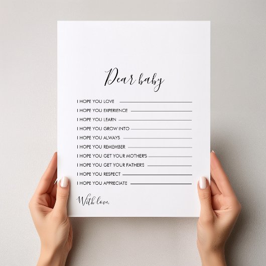 Minimale zwarte en witte wensen voor Baby