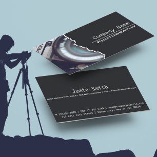 Minimale zwarte fotografie Aangepaste foto Visitekaartje