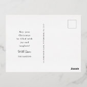 Minimale Zwarte Gouden Kerstboom Folie Feestdagen Briefkaart (Achterkant)