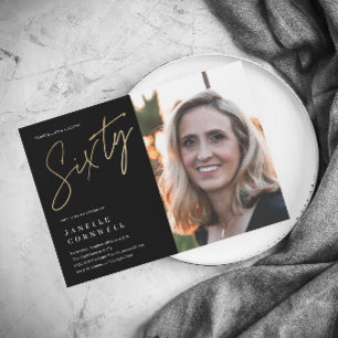 Minimale zwarte goudfoto van het Manuscript 60e ve Magnetische Uitnodiging