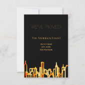 Minimale zwarte goudskyline die we verplaatst hebb aankondiging (Voorkant)