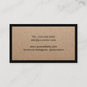 Minimale zwarte grens Elegant Kraft Visitekaartje (Achterkant)