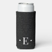 Minimale zwarte hartafhankelijke Initiaal Monogram (Seltzer Achterkant)