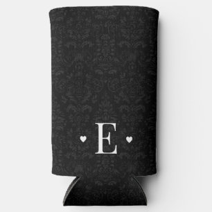 Minimale zwarte hartafhankelijke Initiaal Monogram