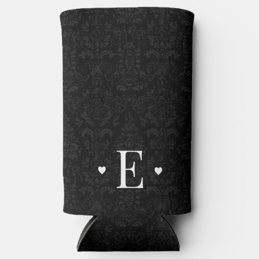 Minimale zwarte hartafhankelijke Initiaal Monogram (Voorkant)