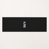 Minimale zwarte initialen voor aangepast monogram yogamat (Voorkant (horizontaal))