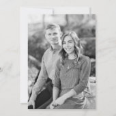 Minimale zwarte kalligrafiefasfoto save the date (Achterkant)