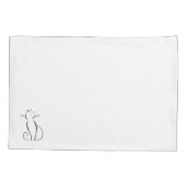 Minimale zwarte kat op witte add-naam kussensloop (Achterkant)